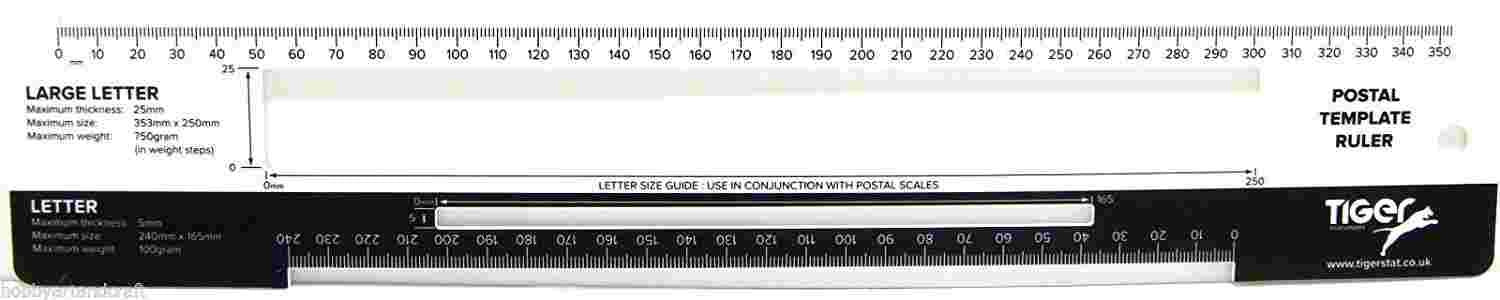 TIGER POSTAL TEMPLATE RULER. T301603