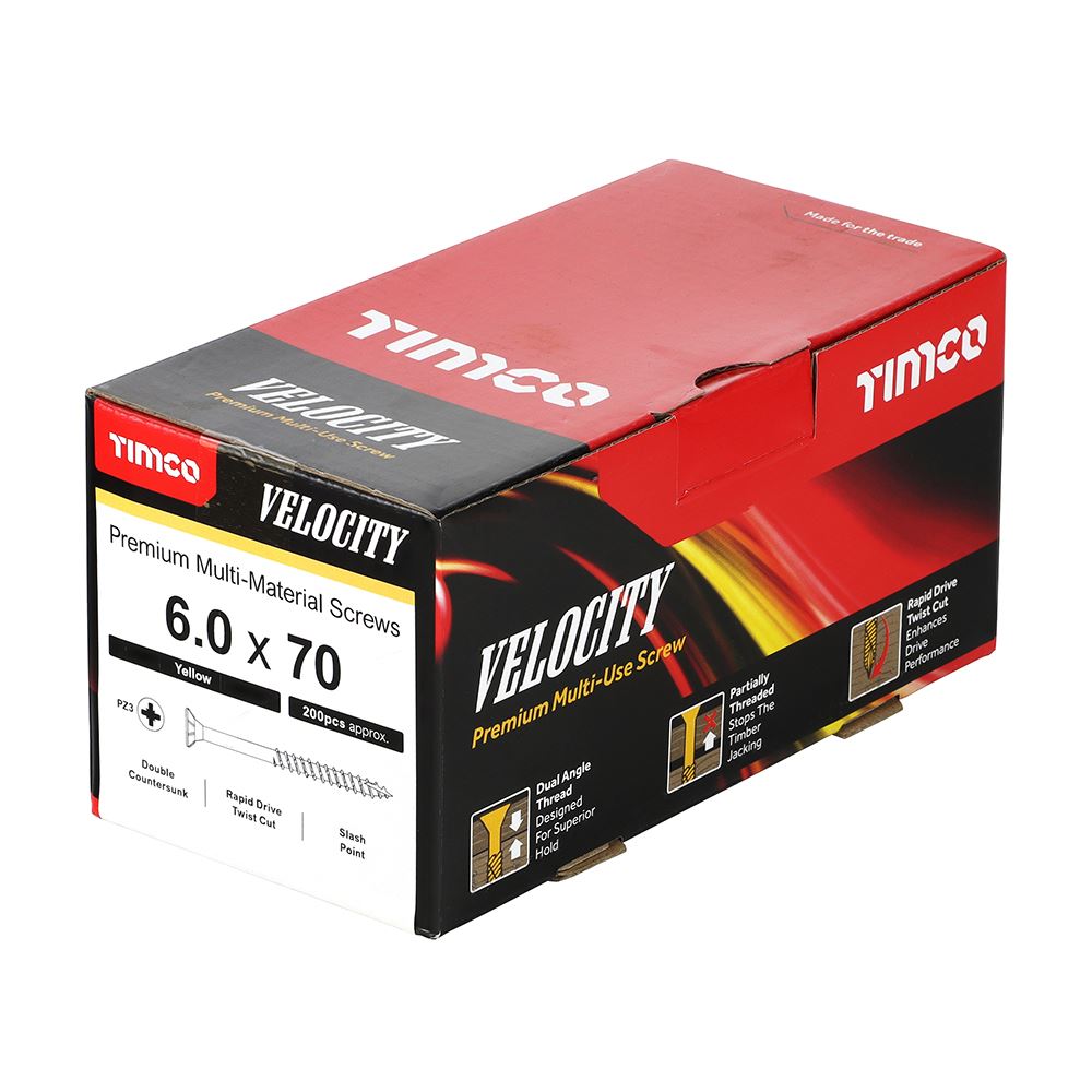 TIMCO VELOCITY SCREW PZ2 CKS ZYP 6 X 50 MM 200/PK. 60070V