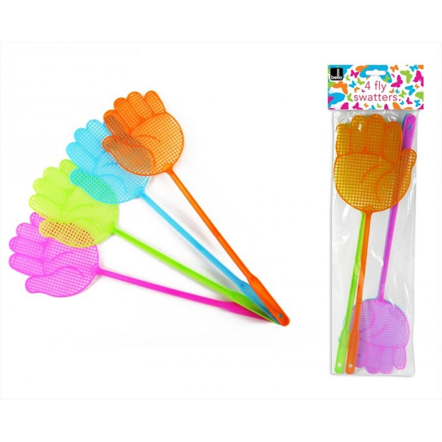 BELLO HAND SHAPE FLY SWATTERS 4/PK. AM4916