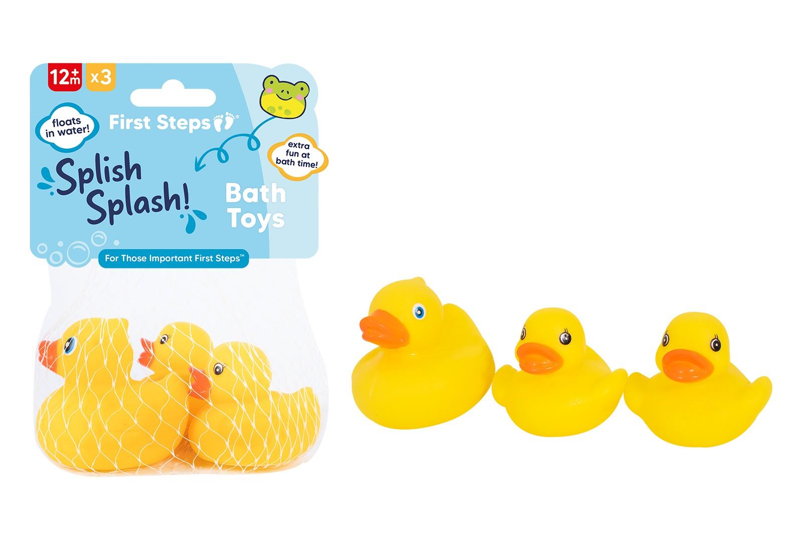 FIRST STEPS VINYL DUCK BATH TOYS 3 PACK. PS880