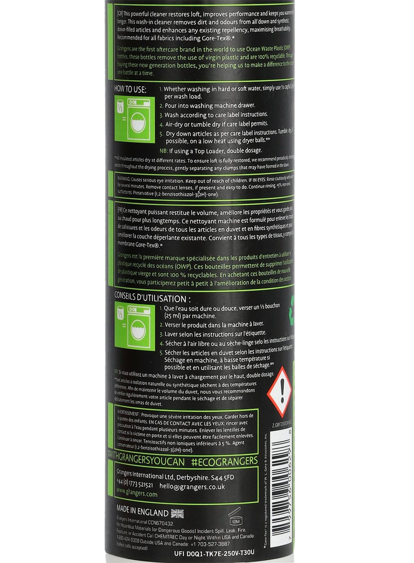 GRANGERS DOWN WASH 300ML & PERFORMANCE REPEL PLUS 275ML KIT. GRF209/100