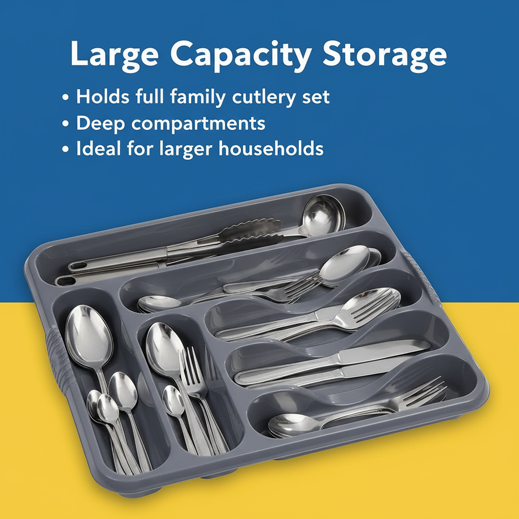 WHAM CASA LARGE CUTLERY TRAY SILVER. WHAM11300