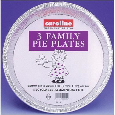 CAROLINE DEEP FAMILY PIE PLATE 10 INCH PACK OF 3. CV1025