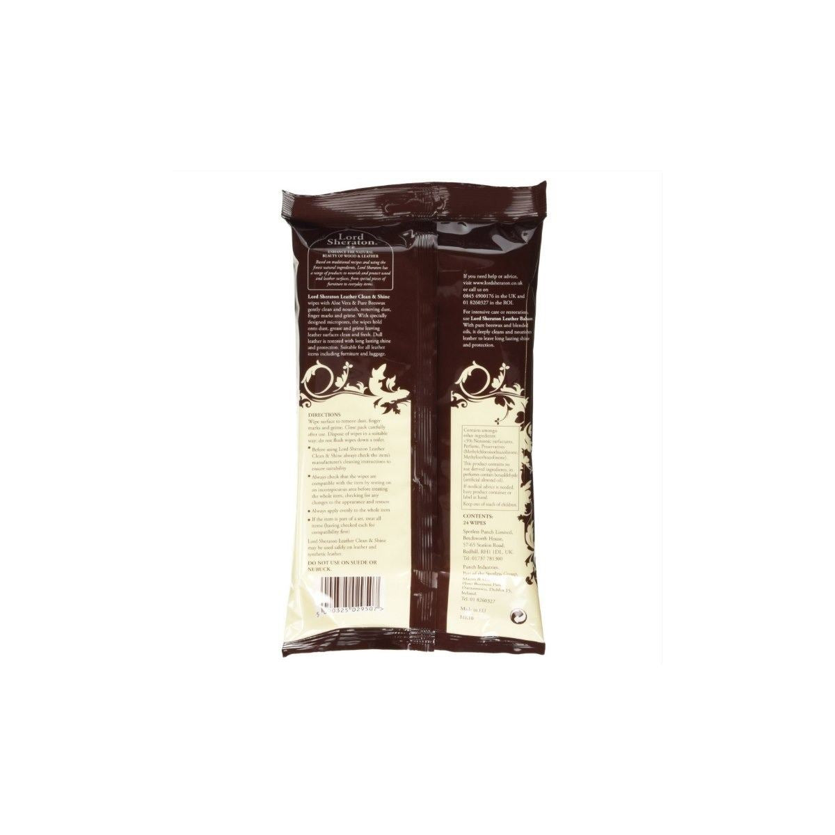 LORD SHERATON LEATHER CLEAN & SHINE ECO WIPES 24/PK. LSX2044LWECO