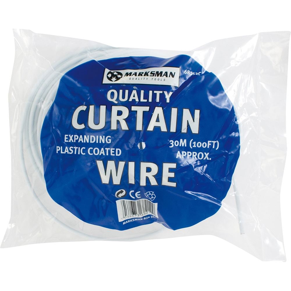 MARKSMAN PVC-COATED EXPANDING CURTAIN WIRE 30MTR. 68212C