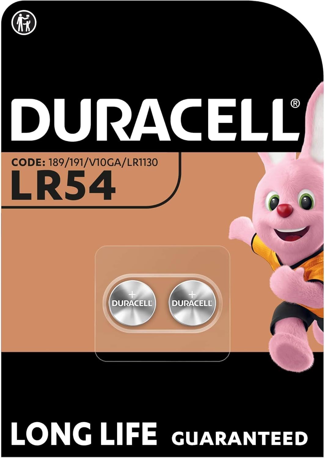 DURACELL LR54 AG10 LR1130 389 390 1.5V BUTTON CELL BATTERY 2/PK. S13668