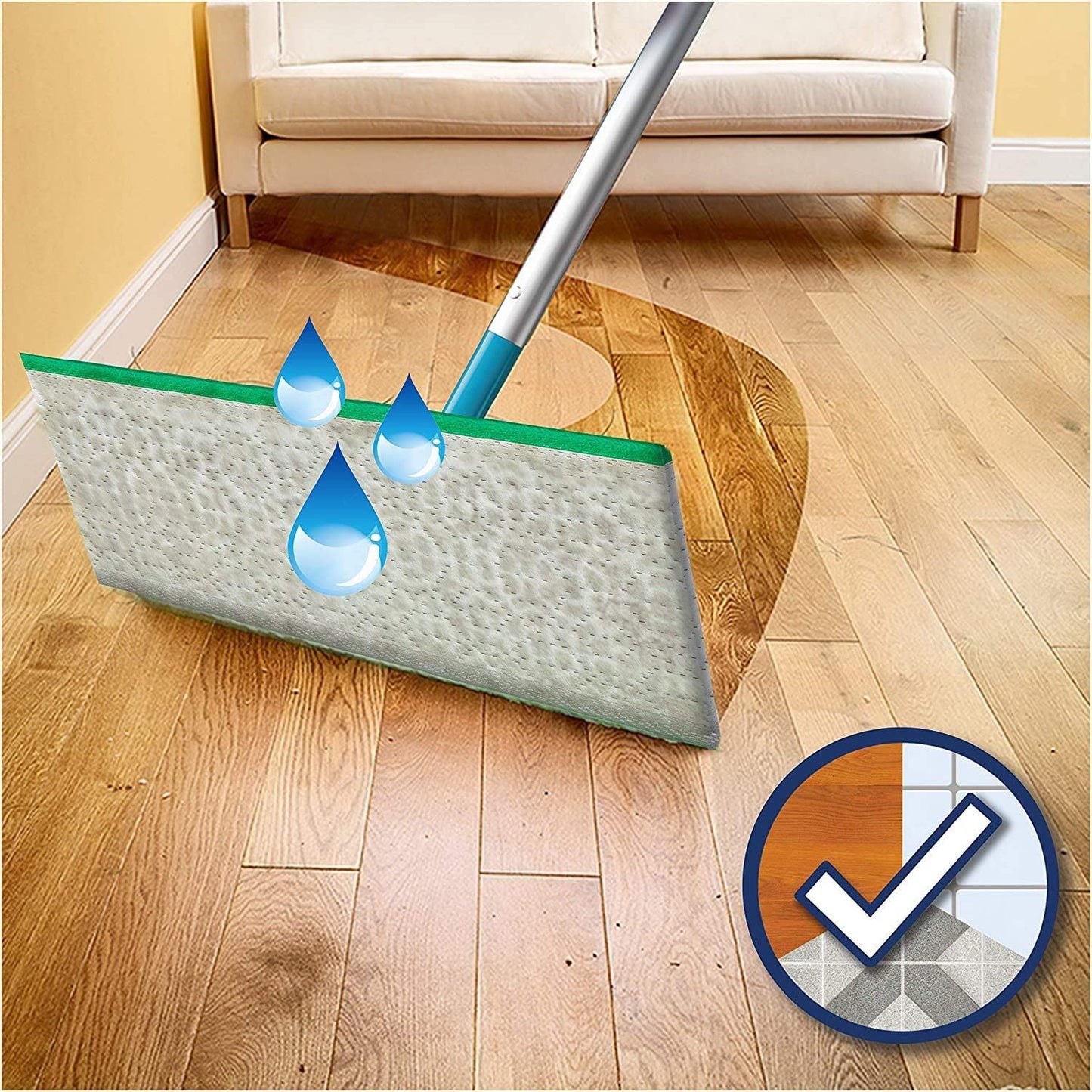 FLASH SPEEDMOP WET CLOTH MOPPING PADS REFILL 12/PK - LEMON. C005186