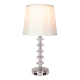 ANIKA CRYSTAL EFFECT DUEL USB CHARGING TABLE LAMP 45CM. BML62339