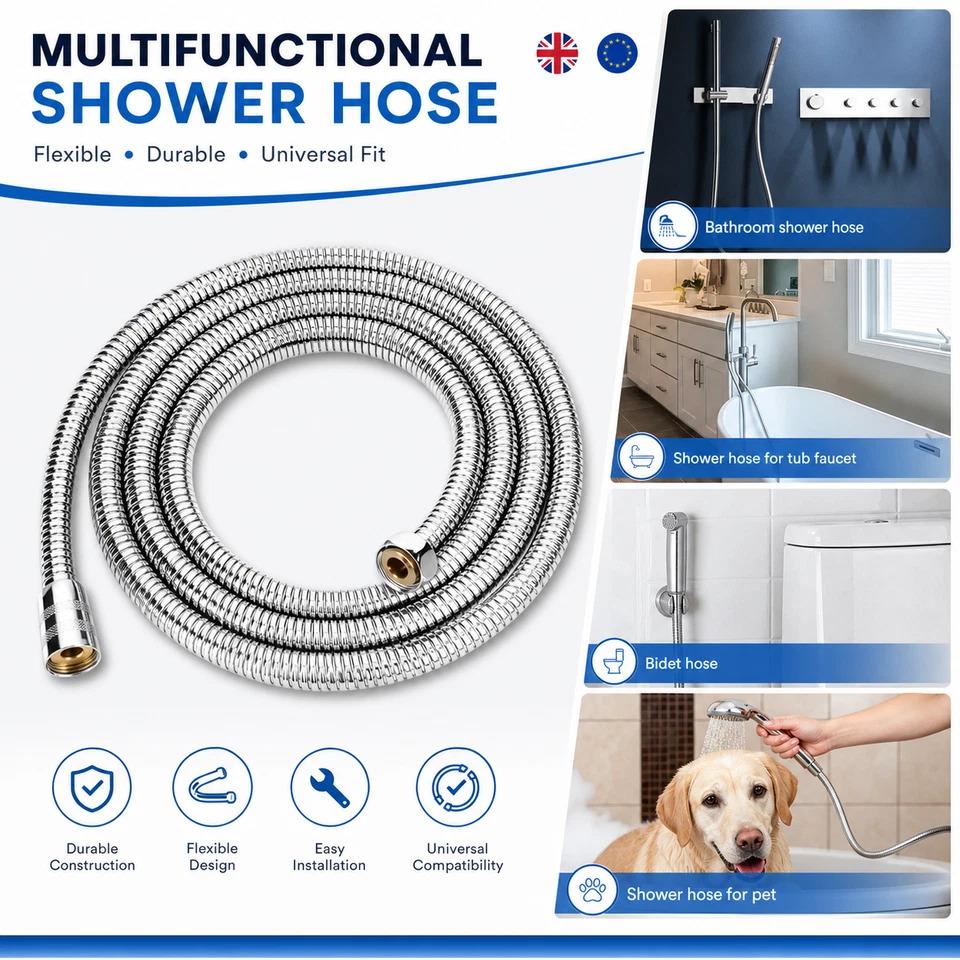 1.5M STAINLESS STEEL SHOWER HOSE. SHSSB