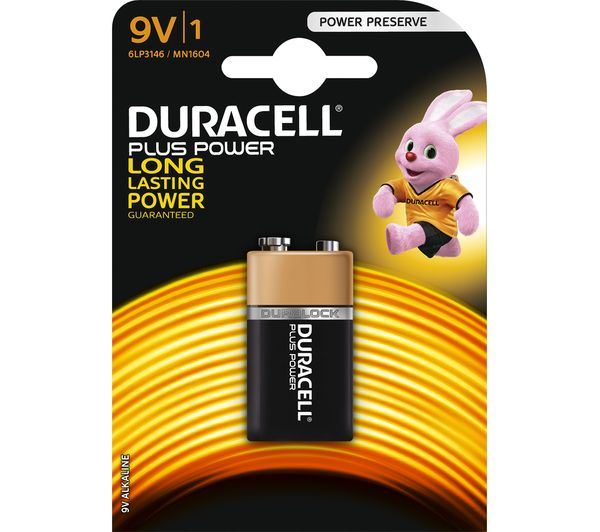 DURACELL PLUS 9V MN1604 6LR61 6LF22 PP3 BATTERY. MN1604PLUS