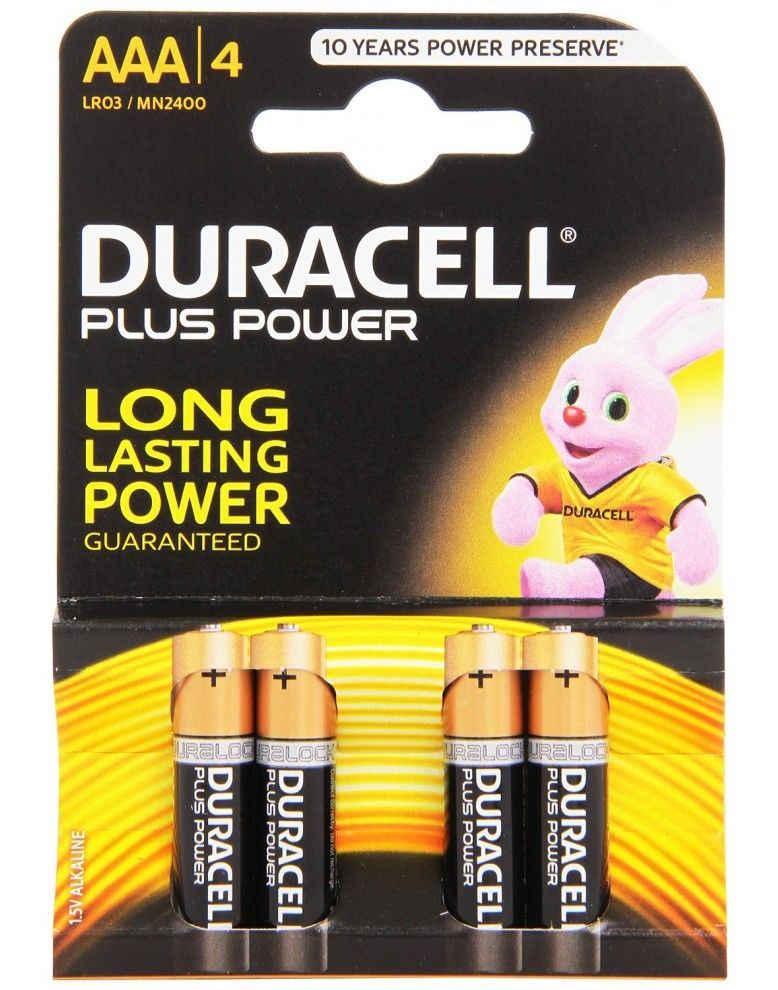 DURACELL SIMPLY AAA MN2400 LR03 AM4 BATTERY 4/PK. DE0888