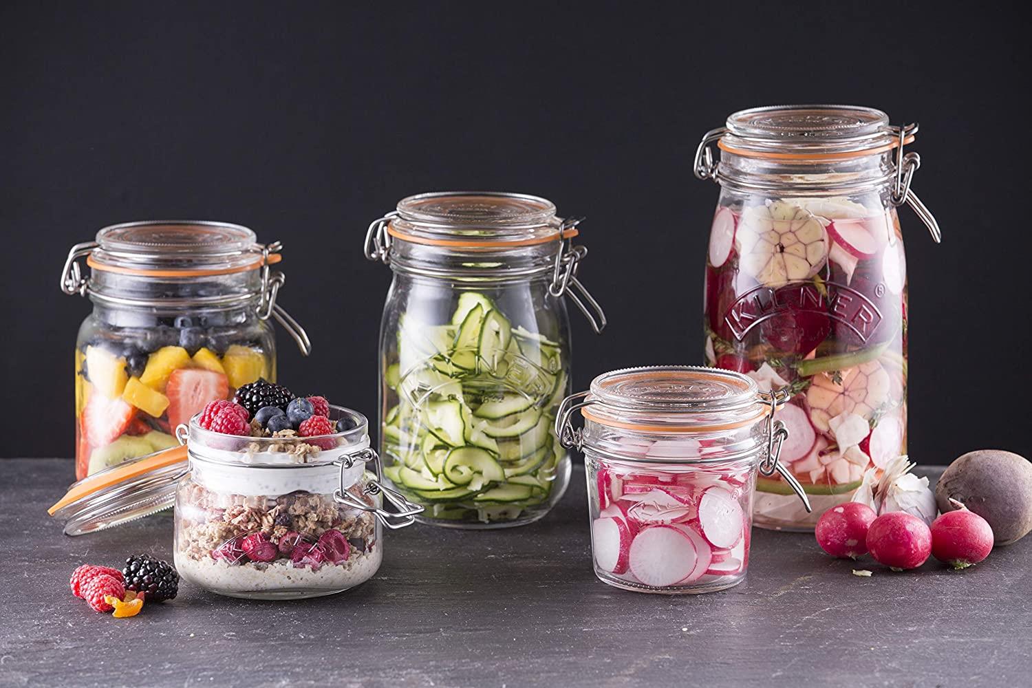 KILNER TRANSPARENT ROUND CLIP TOP JAR 2 LITRE. 0025493