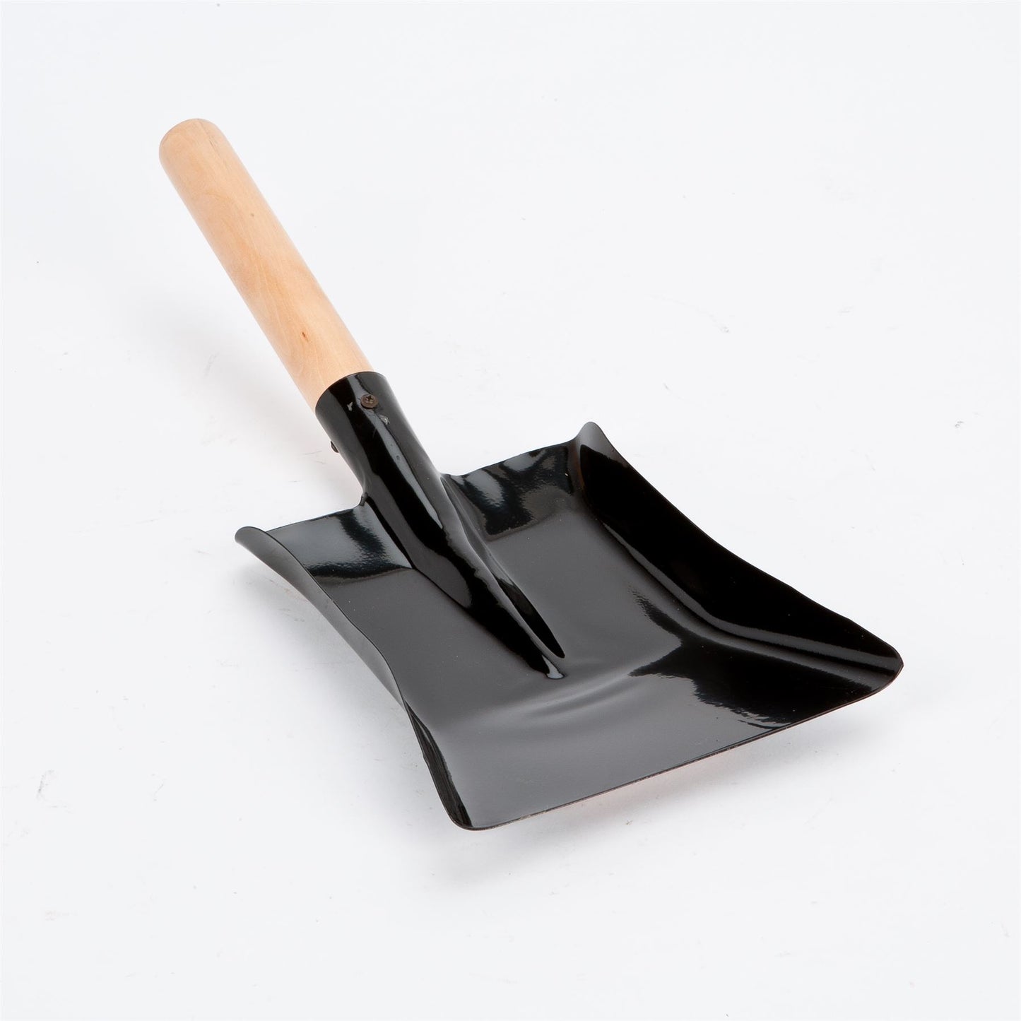 INGLENOOK BLACK METAL SHOVEL 7" WITH WOODEN HANDLE. FIRE108