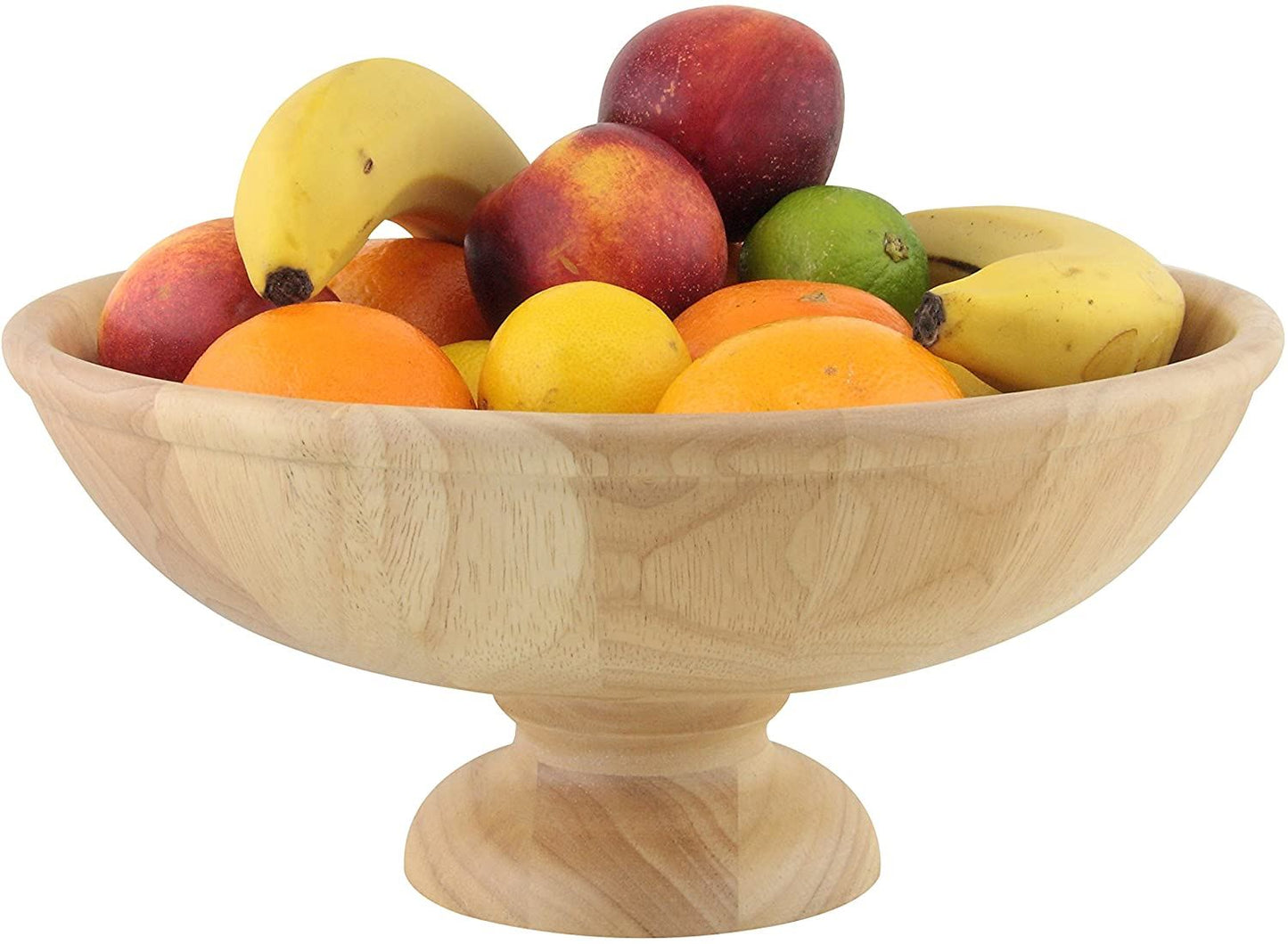 APOLLO RUBBERWOOD FOOTED FRUIT BOWL NATURAL WOOD 30 X 30 X 13.5 APPX. AP7462