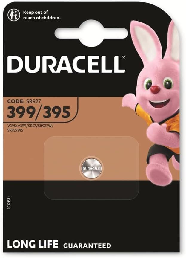 DURACELL 399 / 395 / SR57 / SR927 / AG7 / LR927 1.5V WATCH BATTERY BUTTON CELL. S13660