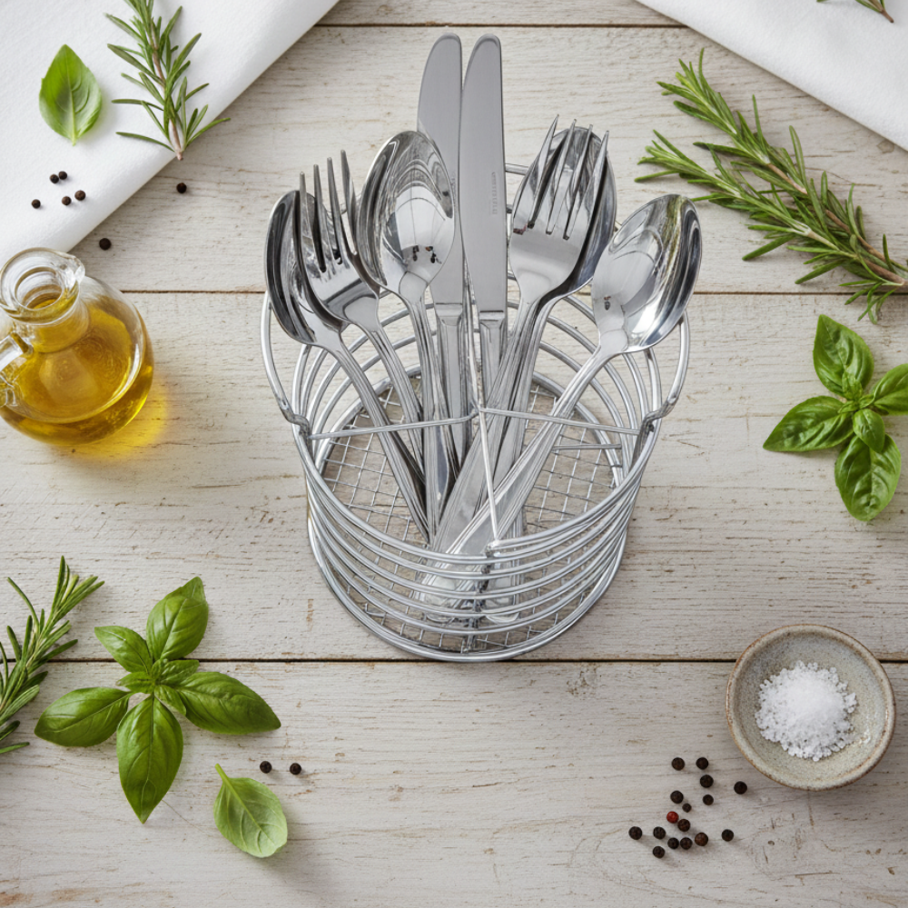 APOLLO CHROME CUTLERY HOLDER. 3766