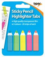 TIGER 100 NEON STICKY PENCIL HIGHTLIGHTER TABS. T301469