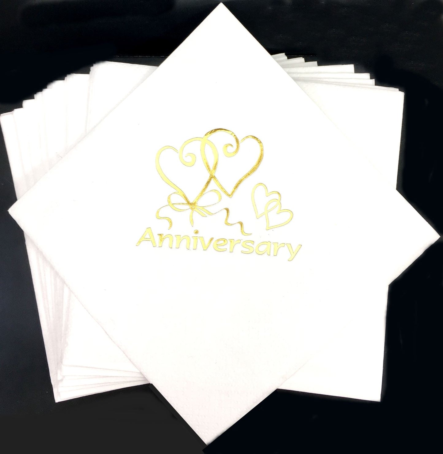 ANNIVERSARY GOLD NAPKINS 3 PLY 33CM X 33CM 15/PK. 140015