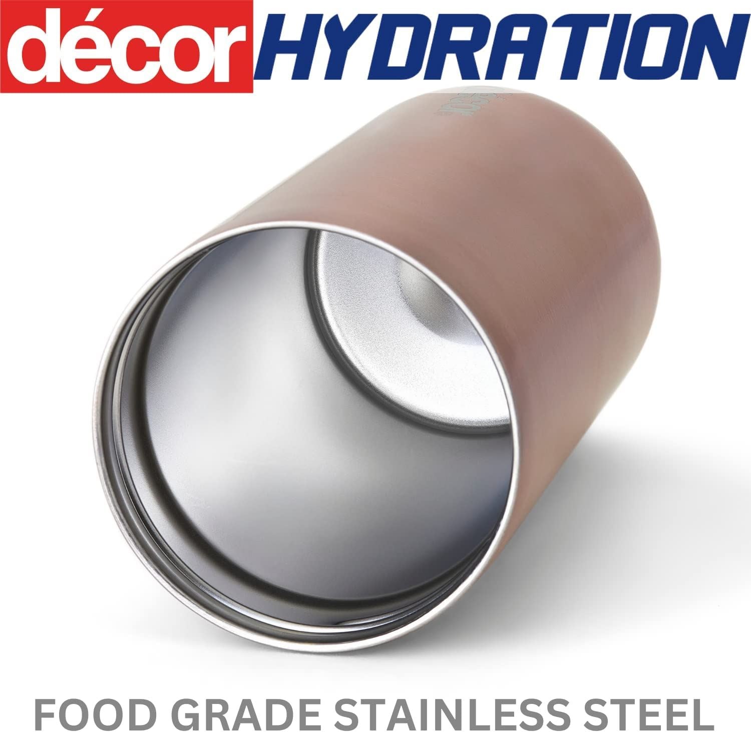 DECOR VACUUM INSULATED STAINLESS TRAVEL COFFEE CUP 350ML - ROSE GOLD. 265842-006
