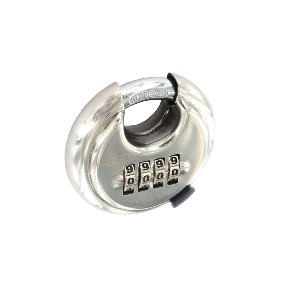 SECURIT S1201 COMBINATION PADLOCK DISCUS CODE LOCK STAINLESS STEEL 70MM. MP-S1201